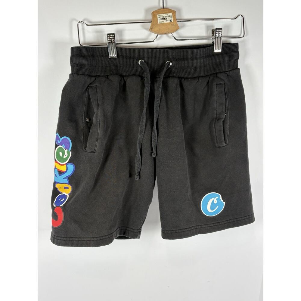Cookies Men’s Black Sweat Shorts W/ Graphics & Pockets Size S
